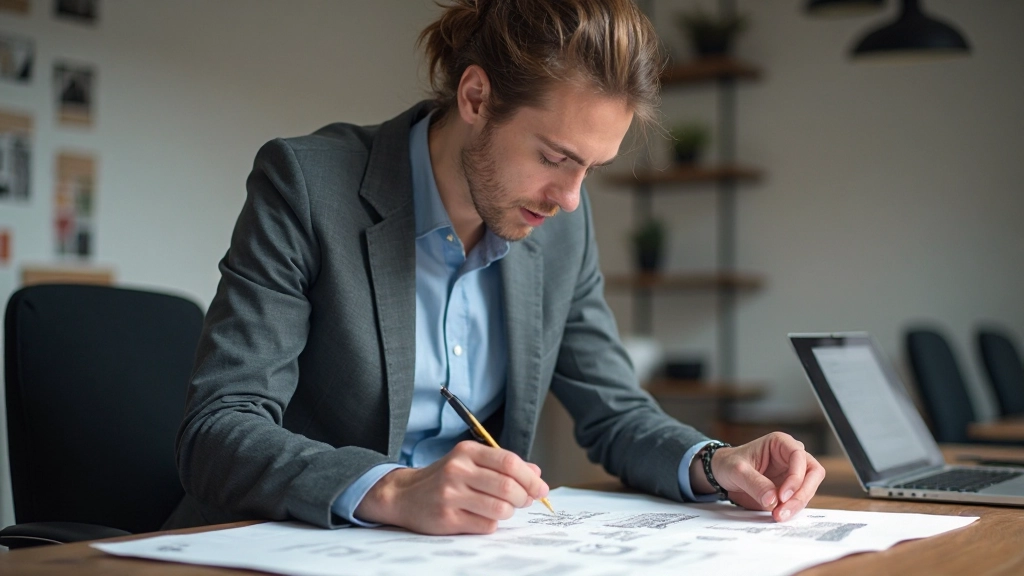 Voorbeeld van typografische hiërarchie met verschillende kopmaten en tekstgewichten op een gestructureerde pagina-layout